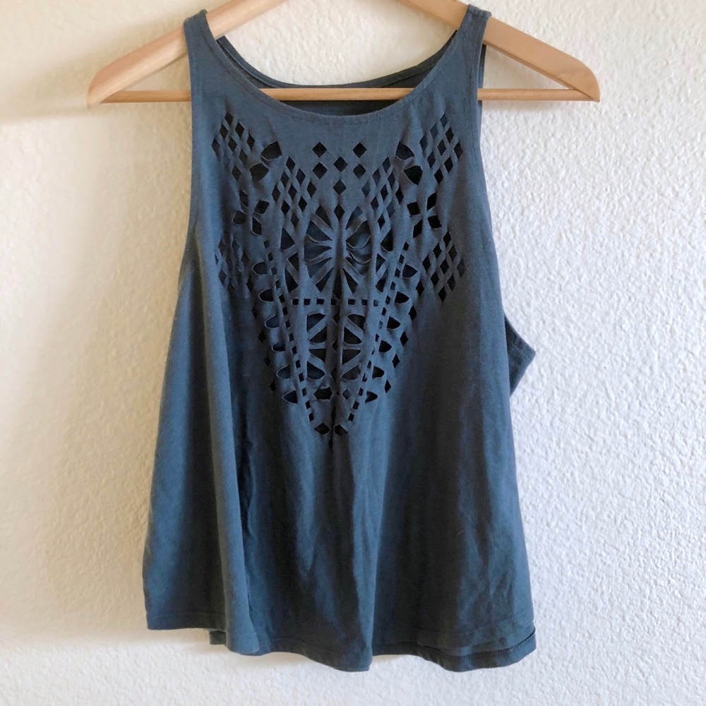Roxy Dark Green Cutout Tank